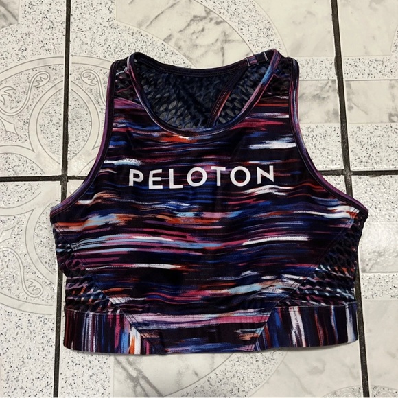 New Peloton “Melody” High Neck Multicolor Sports Bra Women’s Size Small FA121 - Picture 1 of 3